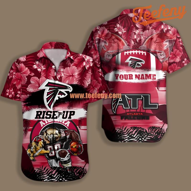 Atlanta Falcons Personalized Mascot Red Vintage Aloha Shirt