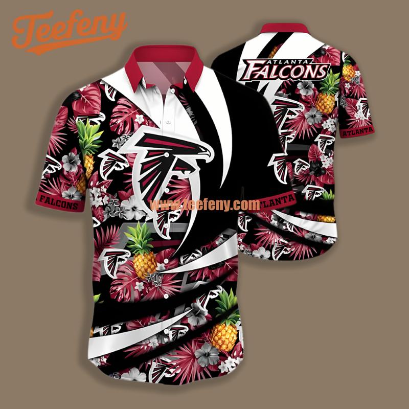 Atlanta Falcons Pineapple Red Black Aloha Hawaiian Shirt