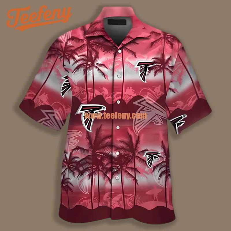 Atlanta Falcons Summer Coconut Red Hawaiian Button Up Shirt