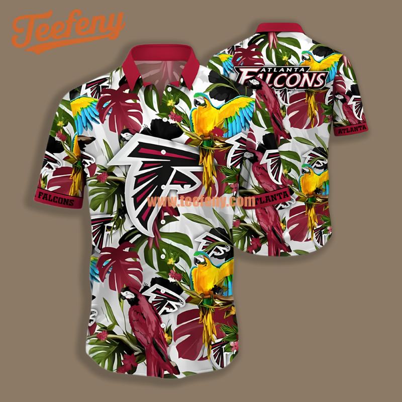 Atlanta Falcons Summer Parrot White Red Classic Hawaiian Shirt