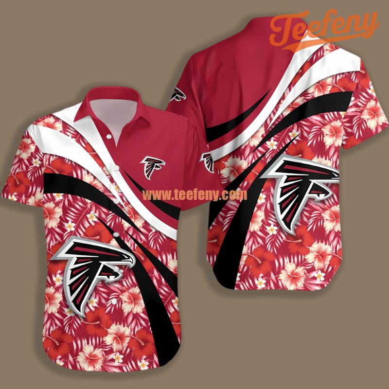Atlanta Falcons Tropical Hibiscus Red Vintage Hawaiian Shirt