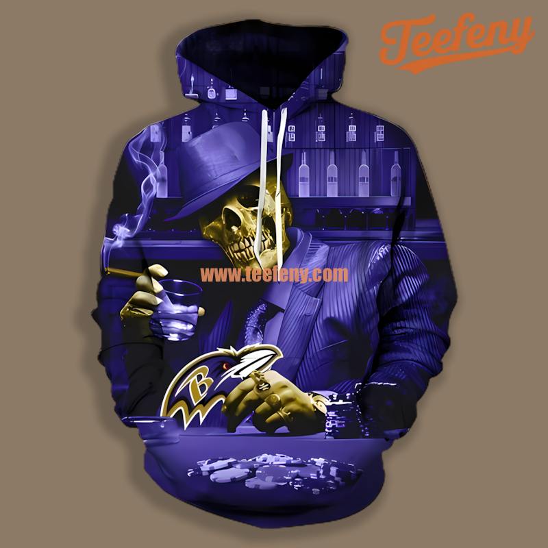 Baltimore Ravens Gnomes Blue White 3D Graphic
