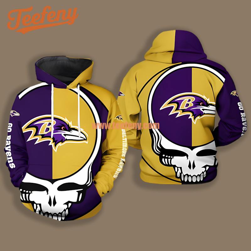 Baltimore Ravens Grateful Dead Blue 3D Pullover