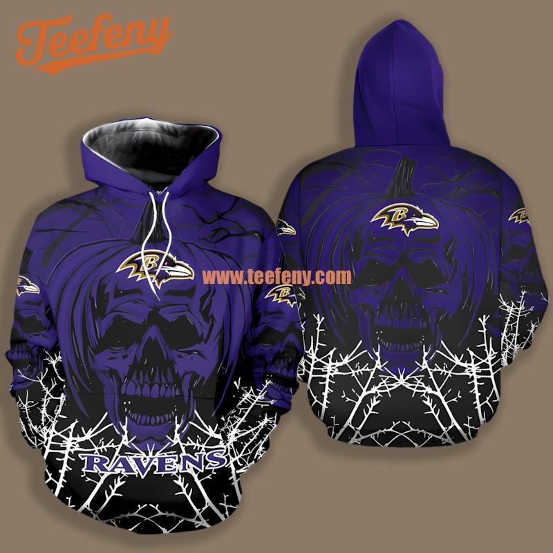 Baltimore Ravens Jack Skellington Halloween Blue Yellow 3D