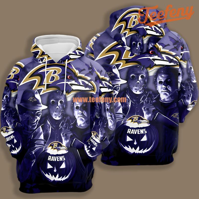 Baltimore Ravens Michael Myers Freddy Krueger Halloween Blue 3D For Men