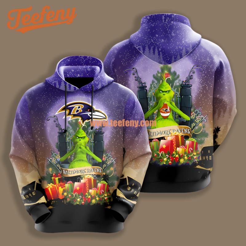 Baltimore Ravens Tom And Jerry Blue Grey 3D Zipper
