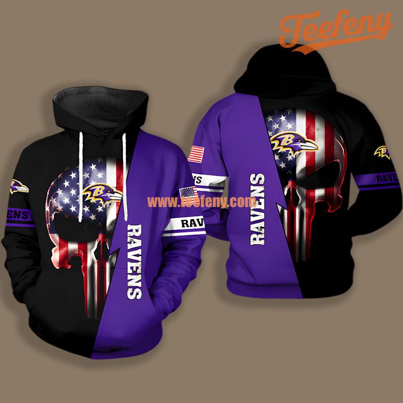 Baltimore Ravens Tom And Jerry Blue Grey 3D Zipper