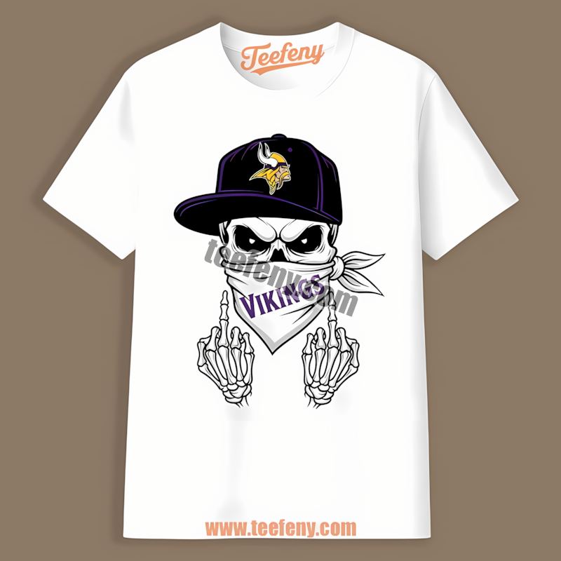 Bandana Skull Minnesota Vikings Edgy Color Shirt