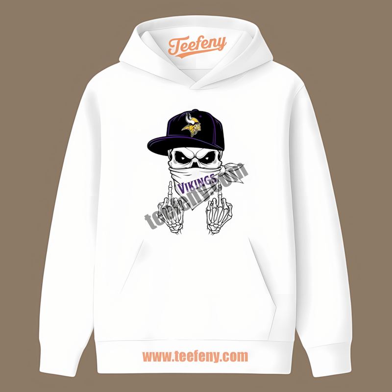 Bandana Skull Minnesota Vikings Edgy Color Hoodie Bandana Skull Minnesota Vikings Edgy Color Hoodie