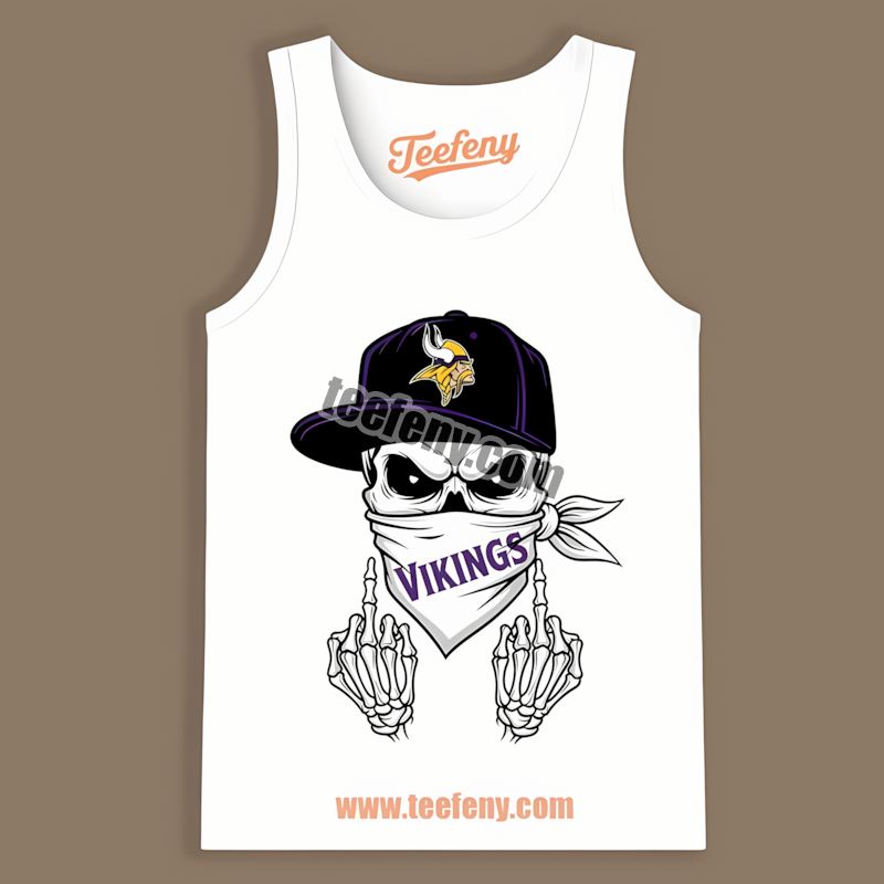 Bandana Skull Minnesota Vikings Edgy Color Tanktop Bandana Skull Minnesota Vikings Edgy Color Tanktop