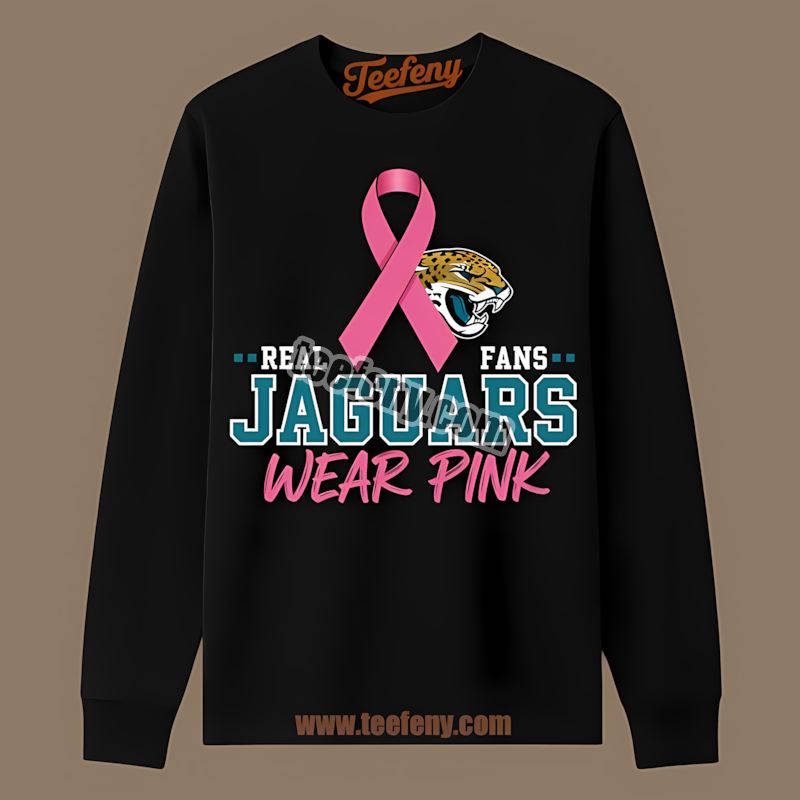 Breast Cancer Awareness Fans Wear Pink Jacksonville Jaguars Sports Long Sleeve Breast Cancer Awareness Fans Wear Pink Jacksonville Jaguars Sports Long Sleeve