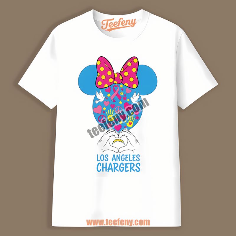Breast Cancer Awareness Los Angeles Chargers Minnie Mouse Vintage Shirt