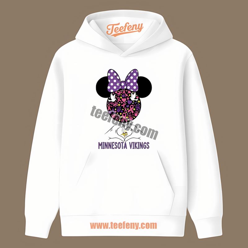 Breast Cancer Awareness Minnie Mouse Minnesota Vikings Retro Hoodie Breast Cancer Awareness Minnie Mouse Minnesota Vikings Retro Hoodie
