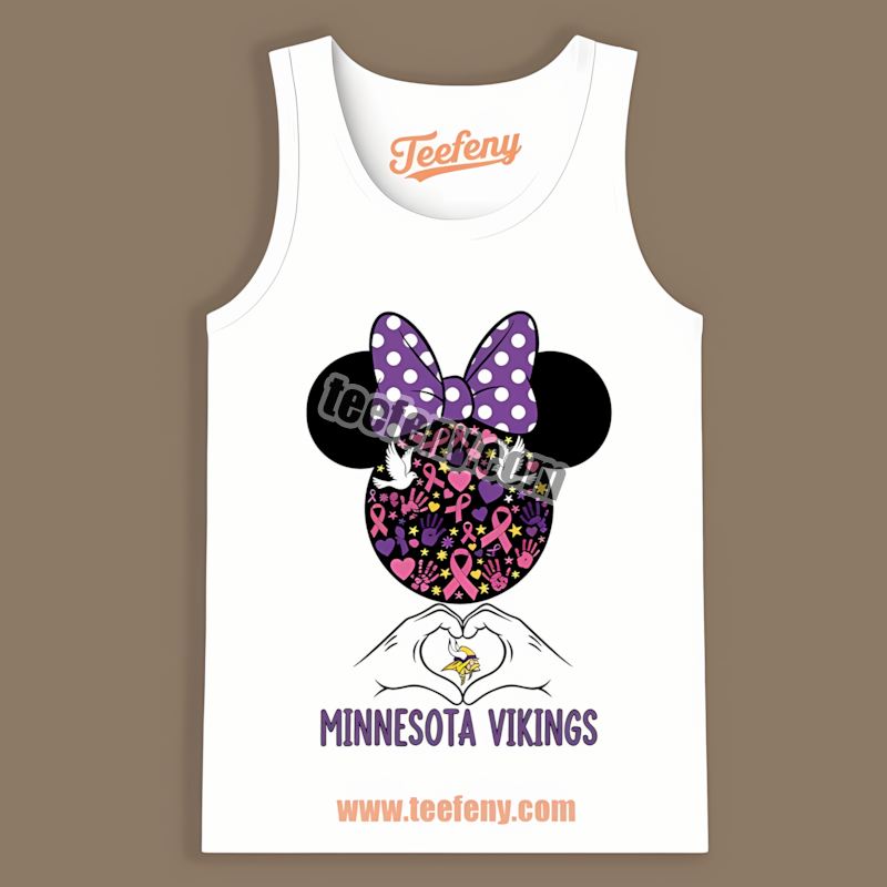 Breast Cancer Awareness Minnie Mouse Minnesota Vikings Retro Tanktop Breast Cancer Awareness Minnie Mouse Minnesota Vikings Retro Tanktop