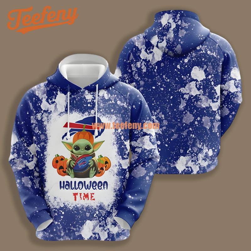 Buffalo Bills Grogu Pumpkins Halloween Blue 3D Shirt Design Hoodie