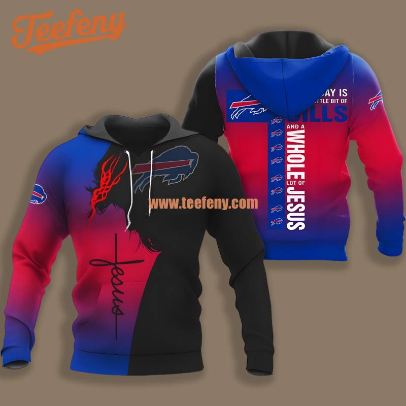 Buffalo Bills Jesus Blue Red 3D Zip Up Shirt Hoodie