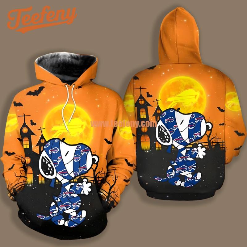Buffalo Bills Snoopy Halloween Orange Black 3D Cool Shirt Hoodie