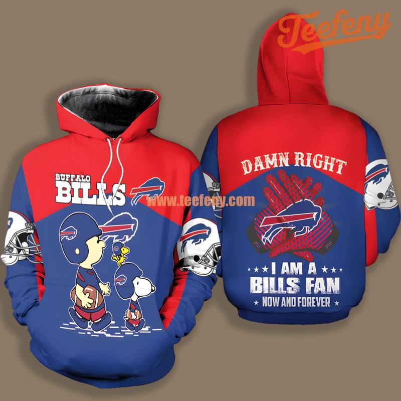 Buffalo Bills Snoopy Woodstock Red Blue 3D Printed Shirt Hoodie