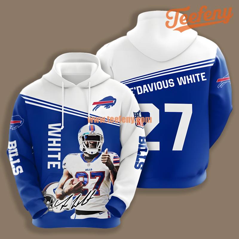 Buffalo Bills Tredavious White Blue White 3D Shirt Hoodie Dad Mom