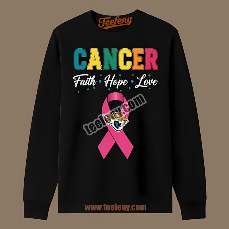 Cancer Awareness Faith Hope Love Jacksonville Jaguars Vintage Long Sleeve Cancer Awareness Faith Hope Love Jacksonville Jaguars Vintage Long Sleeve