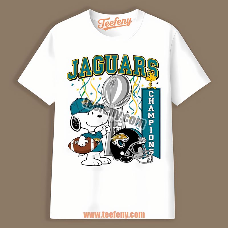 Champions Snoopy Celebration Jacksonville Jaguars Adults Shirt