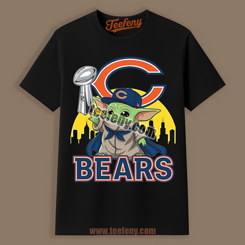 Chicago Bears Baby Yoda Holding Super Bowl Cup Trendy Shirt