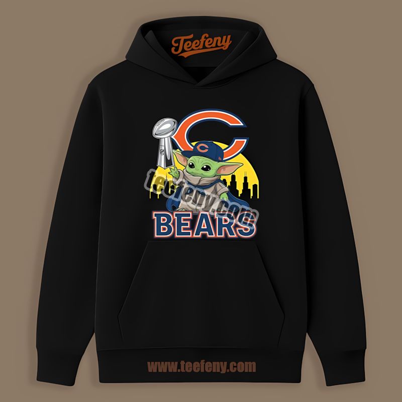 Chicago Bears Baby Yoda Holding Super Bowl Cup Trendy Hoodie Chicago Bears Baby Yoda Holding Super Bowl Cup Trendy Hoodie