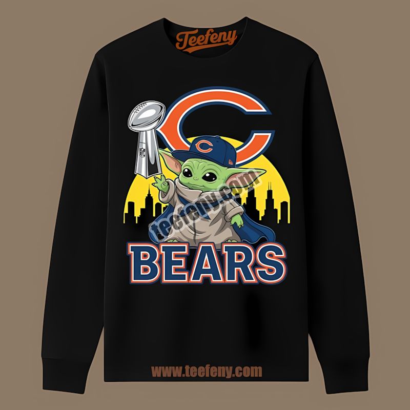 Chicago Bears Baby Yoda Holding Super Bowl Cup Trendy Long Sleeve Chicago Bears Baby Yoda Holding Super Bowl Cup Trendy Long Sleeve