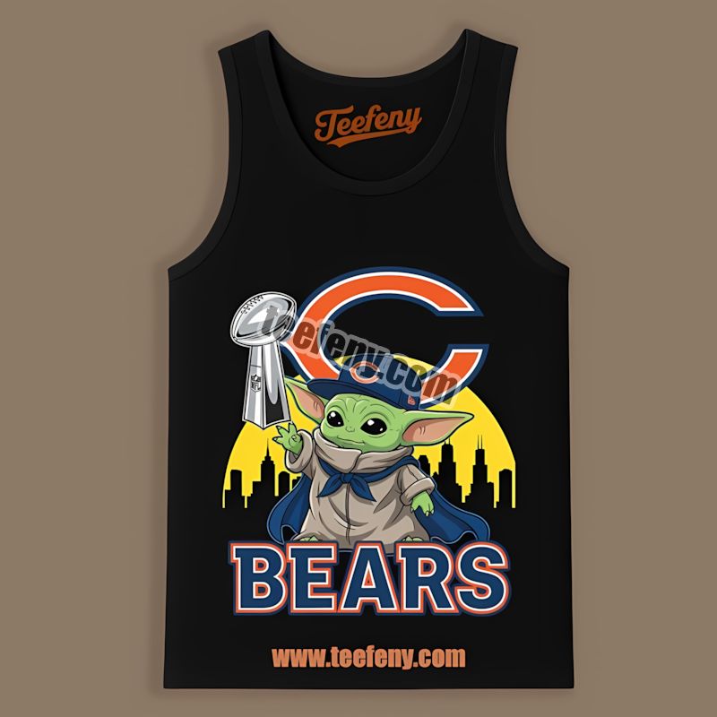 Chicago Bears Baby Yoda Holding Super Bowl Cup Trendy Tanktop Chicago Bears Baby Yoda Holding Super Bowl Cup Trendy Tanktop