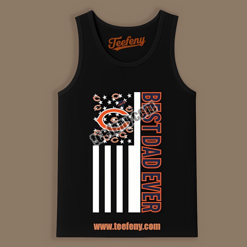 Chicago Bears Best Dad Ever Vintage American Flag Tanktop Chicago Bears Best Dad Ever Vintage American Flag Tanktop