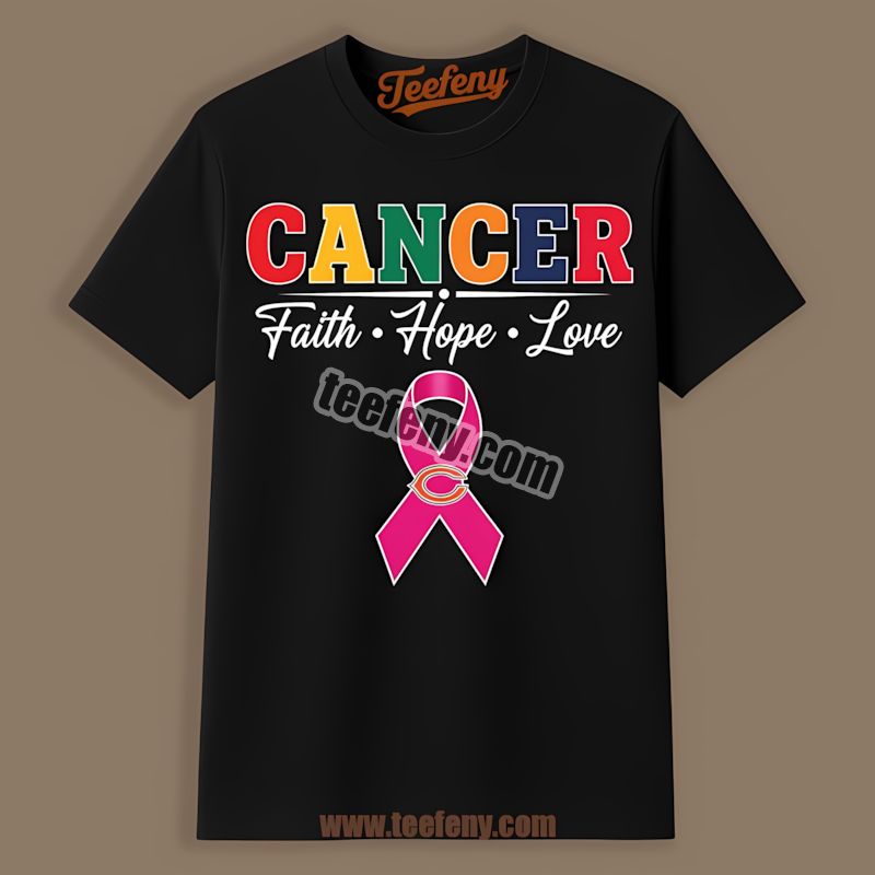 Chicago Bears Cancer Awareness Faith Hope Love Graphic Shirt