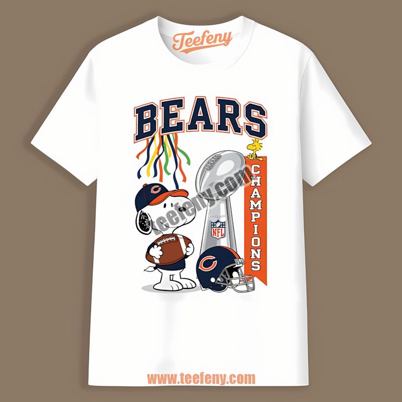 Chicago Bears Champions Snoopy Celebration Adults Shirt