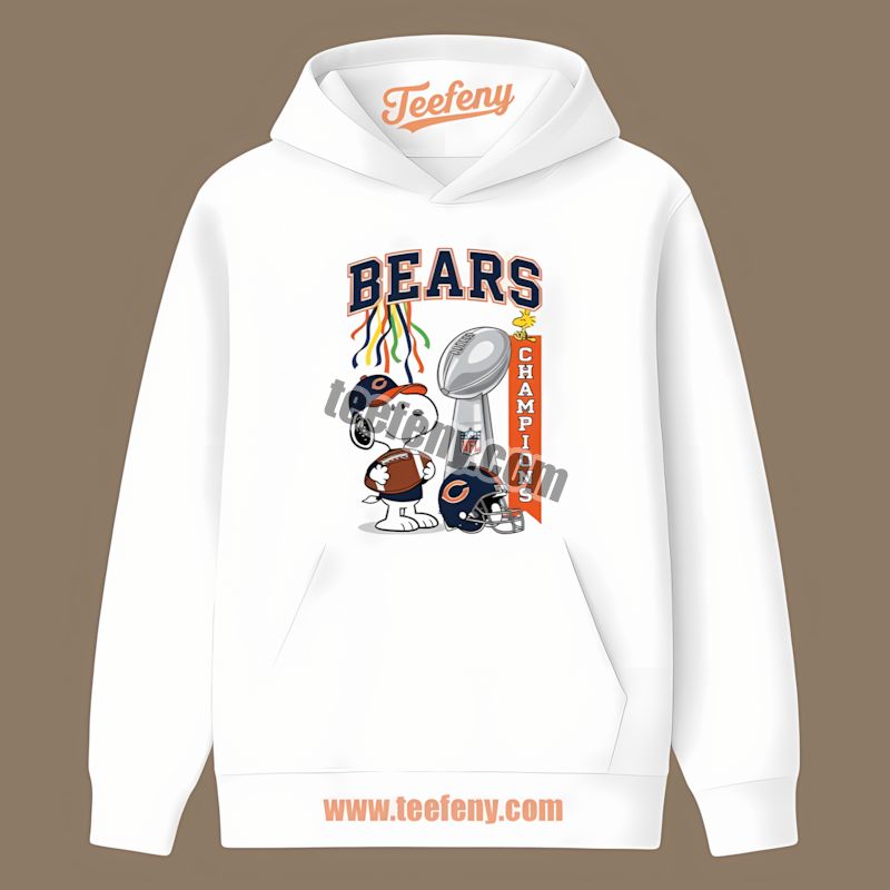 Chicago Bears Champions Snoopy Celebration Adults Hoodie Chicago Bears Champions Snoopy Celebration Adults Hoodie