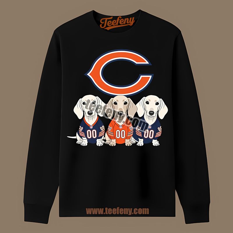Chicago Bears Dachshund Dogs Graphic Long Sleeve For Fans Chicago Bears Dachshund Dogs Graphic Long Sleeve For Fans