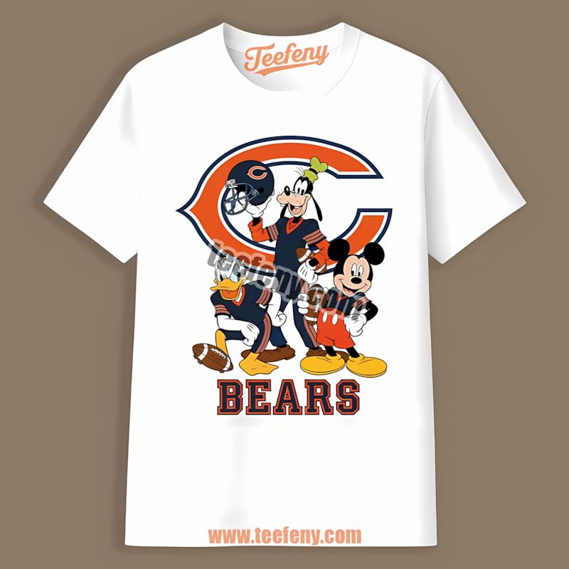 Chicago Bears Disney Mickey Donald Goofy Graphic Shirt