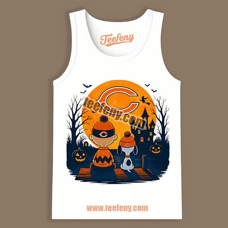 Chicago Bears Halloween Charlie Brown Snoopy Sports Tanktop Chicago Bears Halloween Charlie Brown Snoopy Sports Tanktop