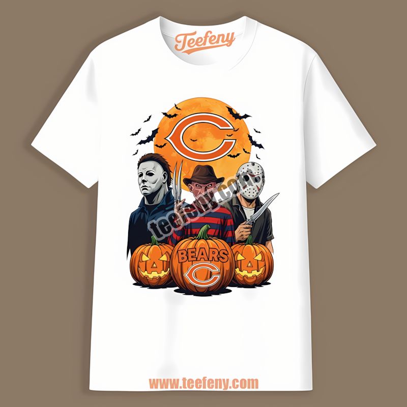 Chicago Bears Halloween Jason Freddy Michael Myers Color Shirt