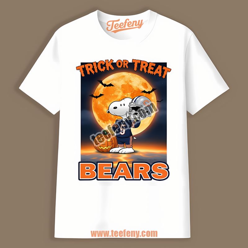 Chicago Bears Halloween Snoopy Trick Or Treat Adults Shirt