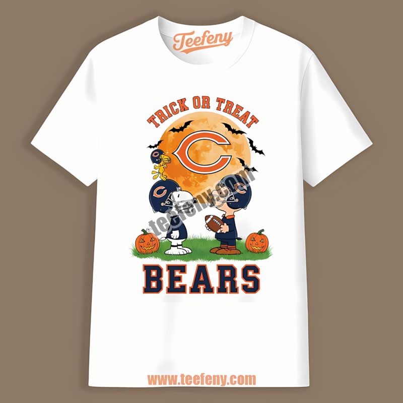 Chicago Bears Halloween Trick Or Treat Charlie Snoopy Vintage Shirt