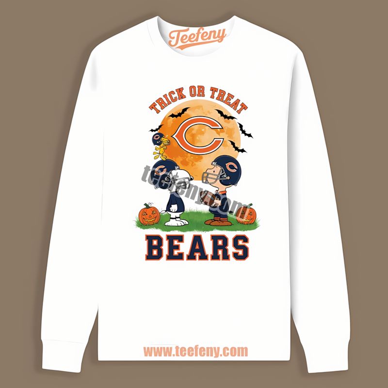 Chicago Bears Halloween Trick Or Treat Charlie Snoopy Vintage Long Sleeve Chicago Bears Halloween Trick Or Treat Charlie Snoopy Vintage Long Sleeve