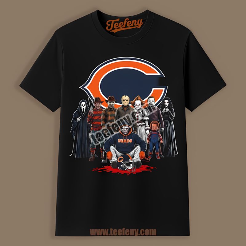 Chicago Bears Horror Movie Characters Halloween Vintage Shirt