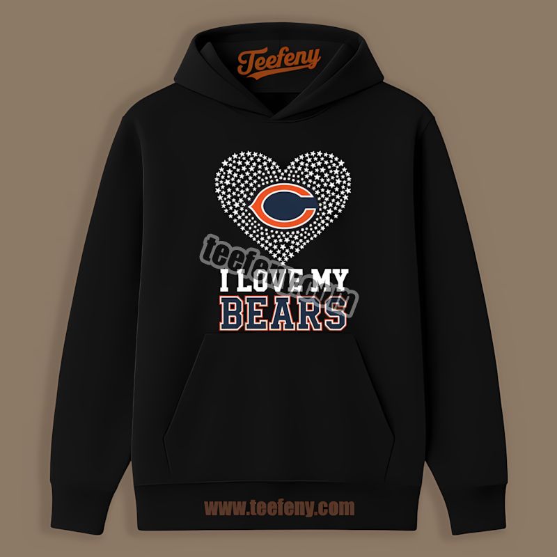 Chicago Bears I Love My Bears Heart Classic Hoodie Chicago Bears I Love My Bears Heart Classic Hoodie