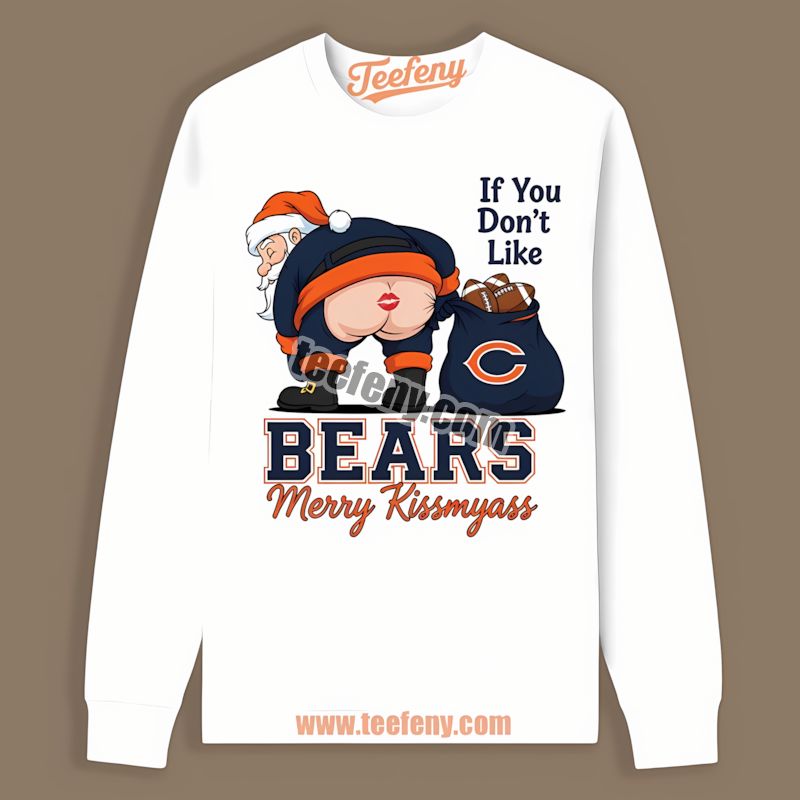 Chicago Bears Merry Kissmyass Santa Funny Regular Long Sleeve Chicago Bears Merry Kissmyass Santa Funny Regular Long Sleeve