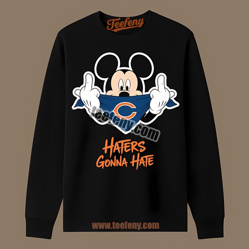 Chicago Bears Mickey Haters Gonna Hate Graphic Long Sleeve Chicago Bears Mickey Haters Gonna Hate Graphic Long Sleeve