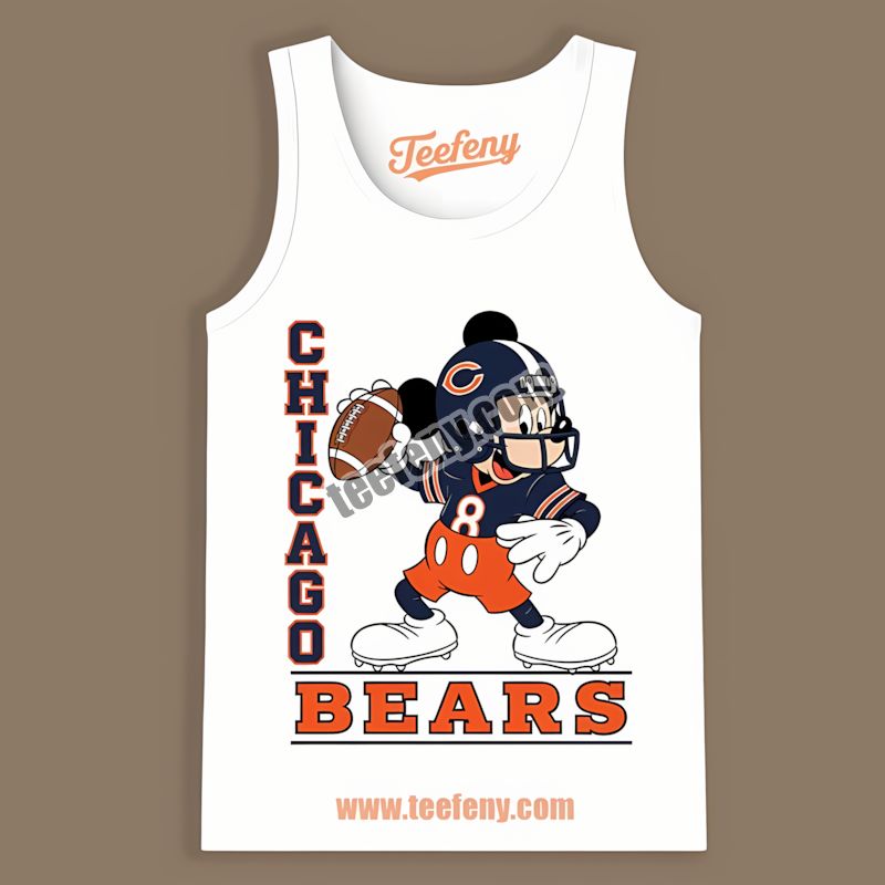 Chicago Bears Mickey Quarterback Football Adults Tanktop Chicago Bears Mickey Quarterback Football Adults Tanktop