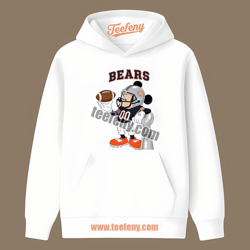 Chicago Bears Mickey Super Bowl Football Graphic Hoodie Chicago Bears Mickey Super Bowl Football Graphic Hoodie