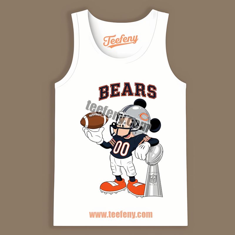 Chicago Bears Mickey Super Bowl Football Graphic Tanktop Chicago Bears Mickey Super Bowl Football Graphic Tanktop