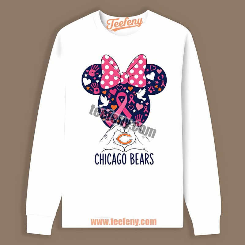 Chicago Bears Minnie Mouse Breast Cancer Awareness Long Sleeve Chicago Bears Minnie Mouse Breast Cancer Awareness Long Sleeve