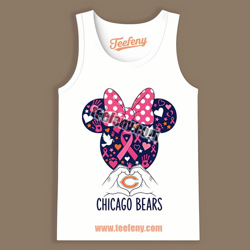 Chicago Bears Minnie Mouse Breast Cancer Awareness Tanktop Chicago Bears Minnie Mouse Breast Cancer Awareness Tanktop