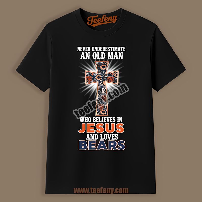 Chicago Bears Never Underestimate Old Man Jesus Vintage Shirt